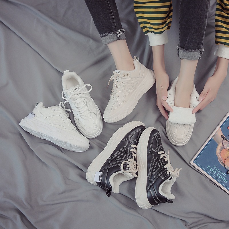 Fashion news autumn winter sports dad shoe Womens shoes of two cotton 2019 new winter students all-around Plush small white winters sneakers, Black
Fashion news autumn winter sports dad shoe Womens shoes of two cotton 2019 new winter students all-around Plush small white winters sneakers, Black
