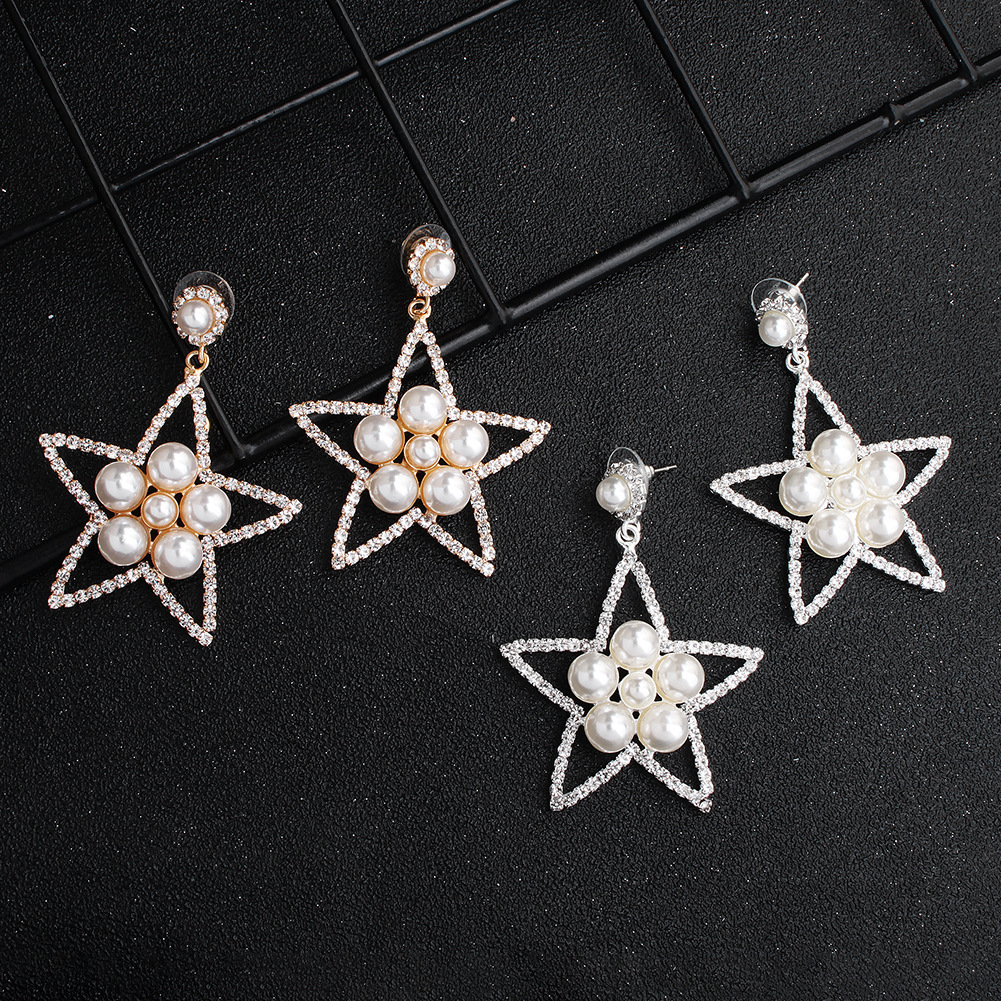 2019 European and American Fashion Personality Earrings New Diamond Earrings Stars Pearl Earrings Eardrop of Dinner Party Dress JCC109
2019 European and American Fashion Personality Earrings New Diamond Earrings Stars Pearl Earrings Eardrop of Dinner Party Dress JCC109
