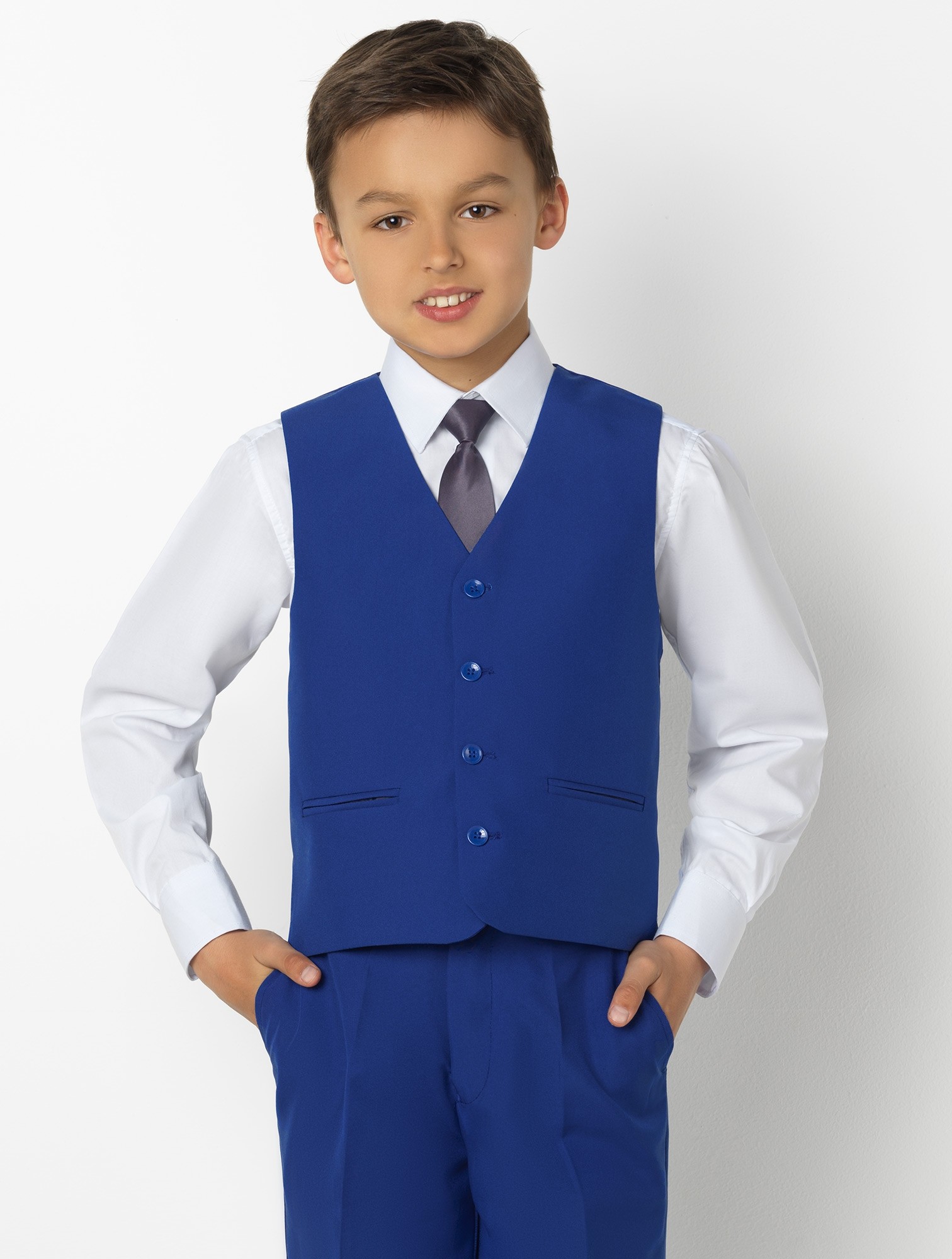 Handsome Kids Formal Wear Blue Peaked Lapel 3 Pieces Wedding Tuxedos High Quality Boy's Formal Wear Pant Suits
