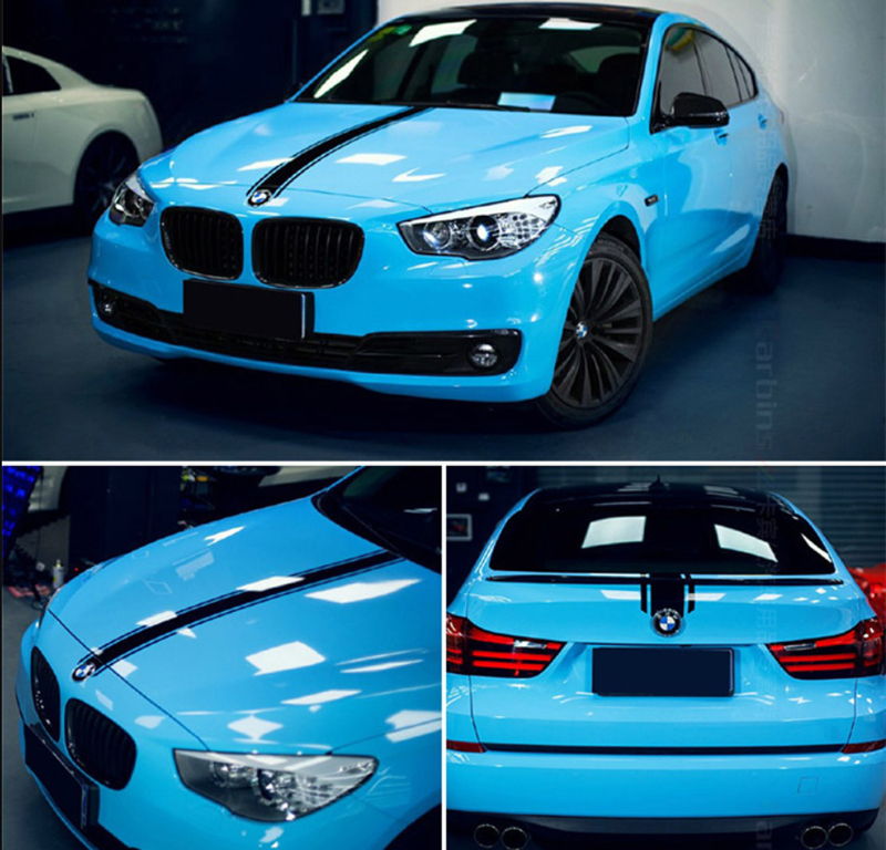 Light Blue High Gloss Vinyl With 3 Layers Car Wrap Foil With Air Bubble Free Vehicle Car Sticker Wrapping Size:1.52*20M/Rol