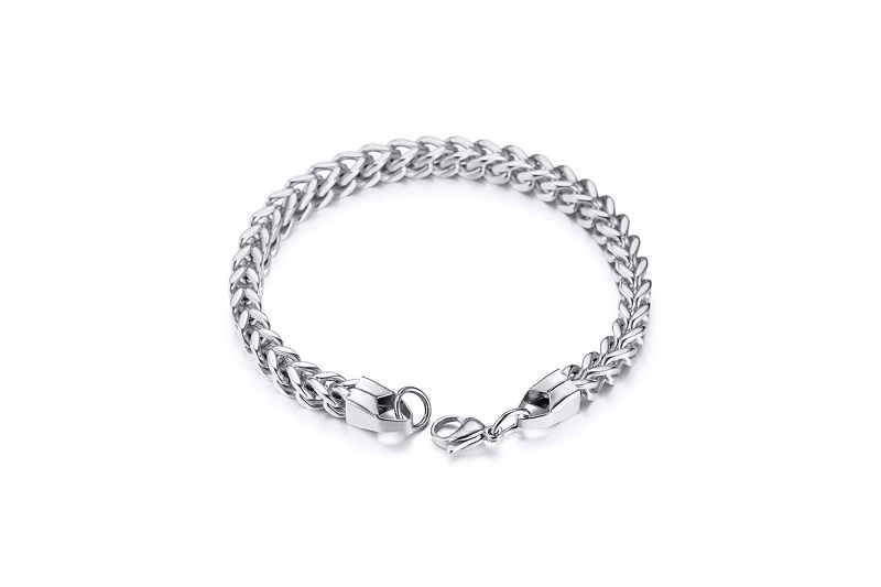 Curb Cuban Double Chains Link Men Bracelet Stainless Steel In Gold Silver Black Color 8.7" Male Pulseira Jewelry BR-625