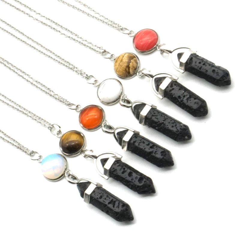 14 Natural Stone Hexagonal Prism Black Lava Stone Aromatherapy Essential Oil Perfume Diffuser Necklace Jewelry Stainless Chain
14 Natural Stone Hexagonal Prism Black Lava Stone Aromatherapy Essential Oil Perfume Diffuser Necklace Jewelry Stainless Chain