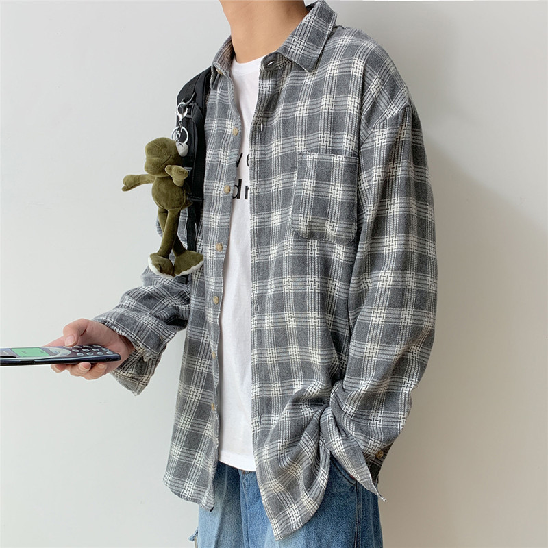 2019 New Cotton Korean Style Clothe Fashion Streetwear Spring Summer Autumn Slim Fit Plaid Men Shirt Long Sleeve, Gray
2019 New Cotton Korean Style Clothe Fashion Streetwear Spring Summer Autumn Slim Fit Plaid Men Shirt Long Sleeve, Gray