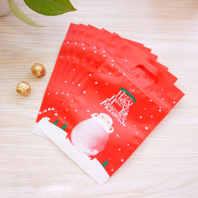 Gift Wrap 50Pcs Christmas Bag Nougat Cookies Packaging Baking Accessories Party Decor Candy