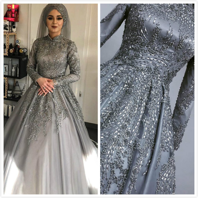 2020 Arabic Aso Ebi Muslim Luxurious Grey Wedding Dresses Lace Beaded Bridal Dresses Long Sleeves Wedding Gowns ZJ355, Daffodil
2020 Arabic Aso Ebi Muslim Luxurious Grey Wedding Dresses Lace Beaded Bridal Dresses Long Sleeves Wedding Gowns ZJ355, Daffodil