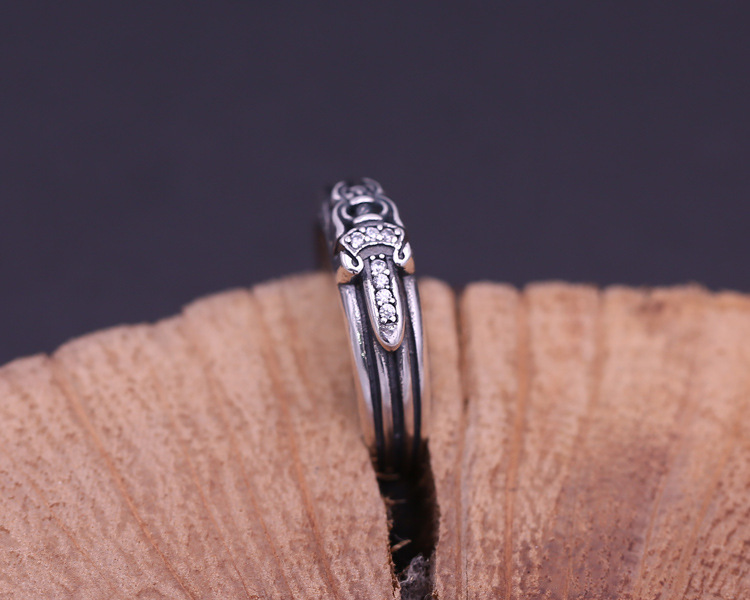 Personalized 925 sterling silver rings antique silver American vintage jewelry hand-made designer sword band rings for men & women nice gift
