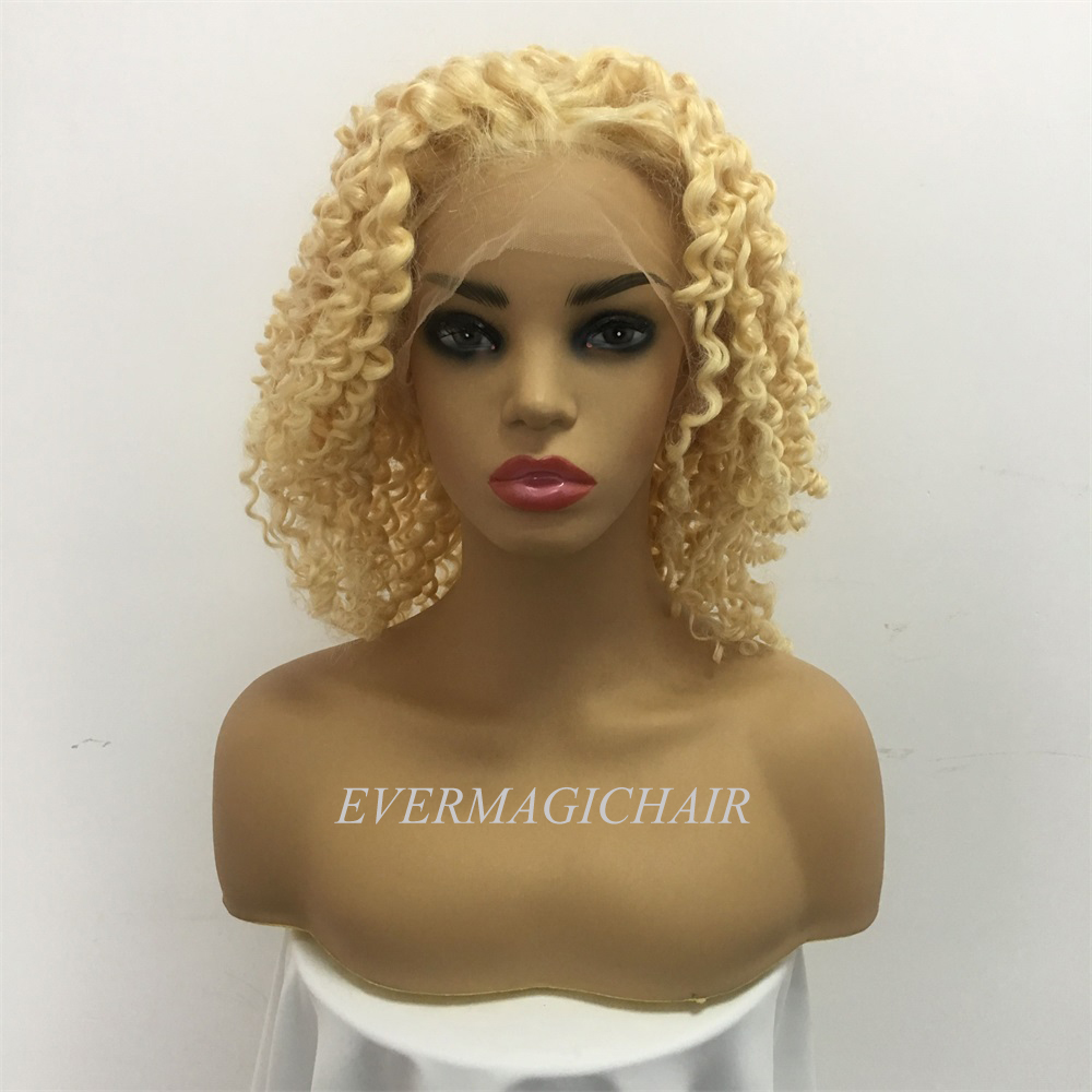 613 blonde full lace wig human hair curly Brazilian Virgin Human Hair 150 Density Lace Front wig With Baby Hair Glueless