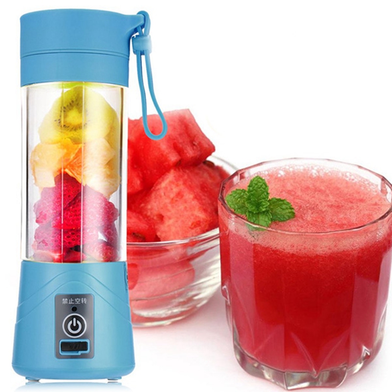 

380ml 4/6 Blades Mini USB Rechargeable Portable Electric Fruit Juicer Smoothie Maker Blender Machine Sports Bottle Juicing Cup