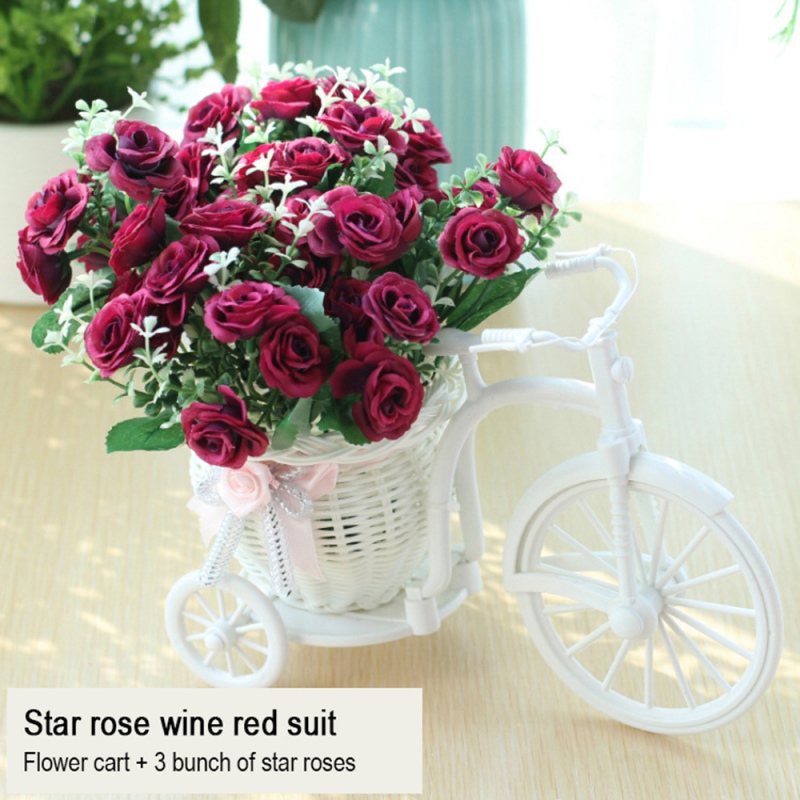 Artificial Flowers Rose Ldyllic Home Furnishings Simulation Flower Car Suit Bicycle Knitted Floral Basket Fake Flower Decor, A8
Artificial Flowers Rose Ldyllic Home Furnishings Simulation Flower Car Suit Bicycle Knitted Floral Basket Fake Flower Decor, A8