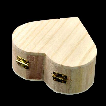 Storage Box Heart Shape Wood Box Jewelry Box Wedding Gift Makeup Cosmetic Earrings Ring Desk Rangement Make Up Wooden Organizer