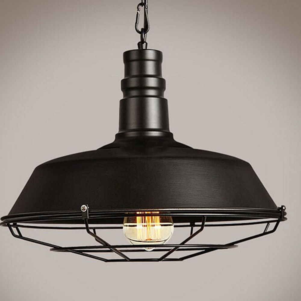 Loft American industrial style lamps living dining room cafe bar porch single head retro iron pot ceiling chandelier