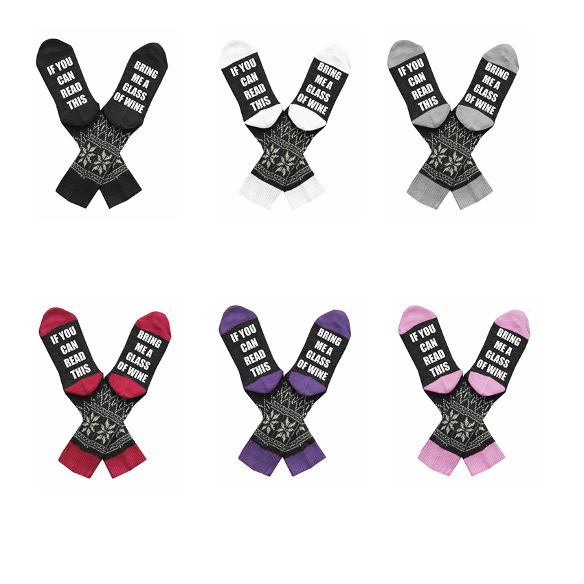 Winter Unisex Socks English Letter Printed IF YOU CAN READ THIS Bring Me a Glass of Wine Socks Christmas Stocking GGA2674, As pic
Winter Unisex Socks English Letter Printed IF YOU CAN READ THIS Bring Me a Glass of Wine Socks Christmas Stocking GGA2674, As pic