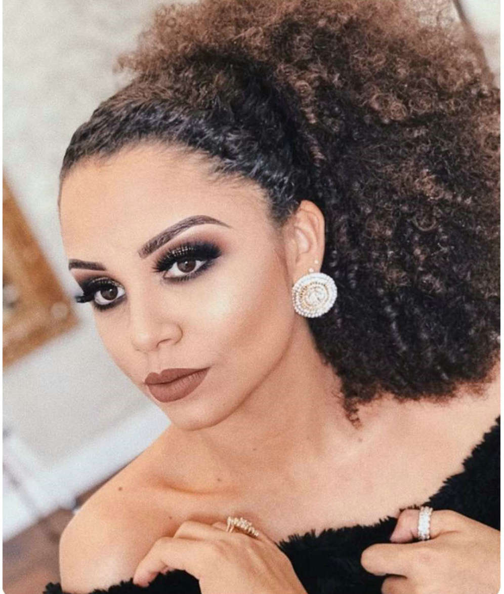 kinky curly natural afro Hair Drawstring Ponytail extension natural Hair Ponytail Clip In Ponytails Human Hair 120g 4colors for sale