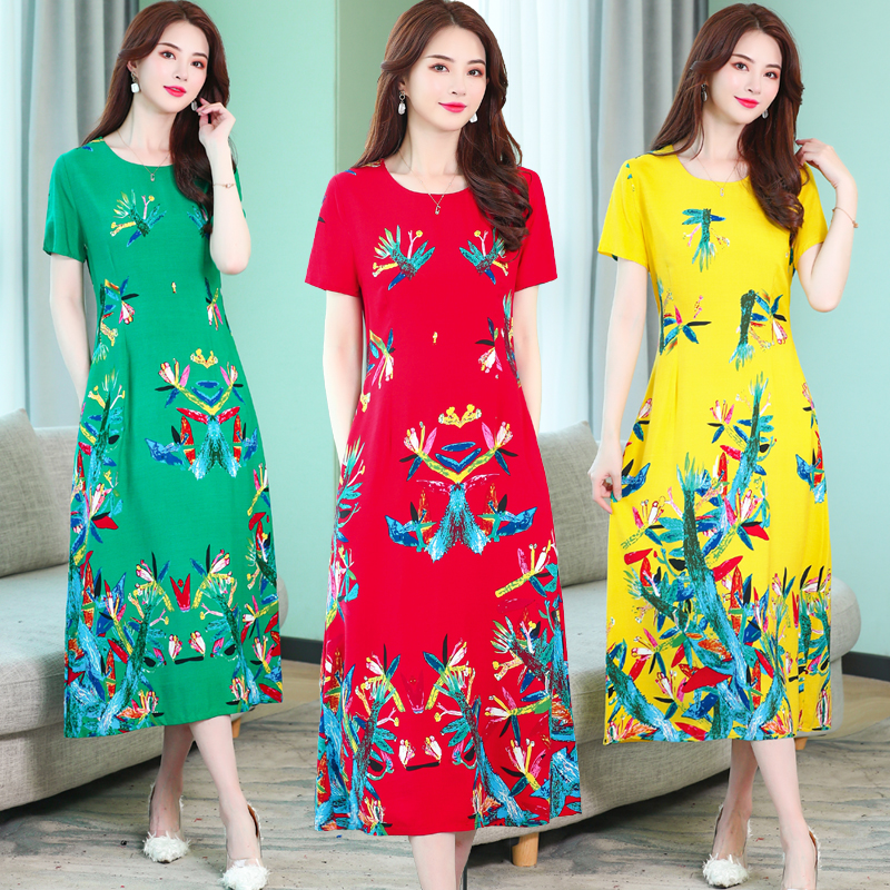 Wholesale new women's middle-aged and middle-aged and long-length knee-high temperament mom summer dress artificial cotton silk dress, 1#
Wholesale new women's middle-aged and middle-aged and long-length knee-high temperament mom summer dress artificial cotton silk dress, 1#