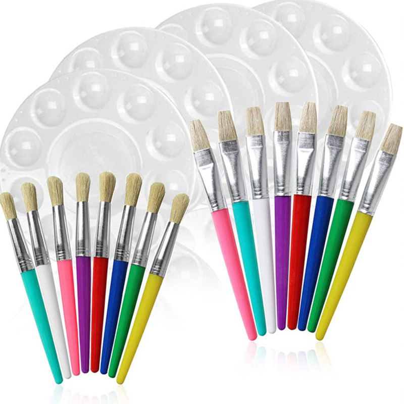 16 Pcs Children Paint Brush Set with 4 Paint Tray Palettes, Round Flat Paintbrush for Kids Students Beginners Artist
16 Pcs Children Paint Brush Set with 4 Paint Tray Palettes, Round Flat Paintbrush for Kids Students Beginners Artist