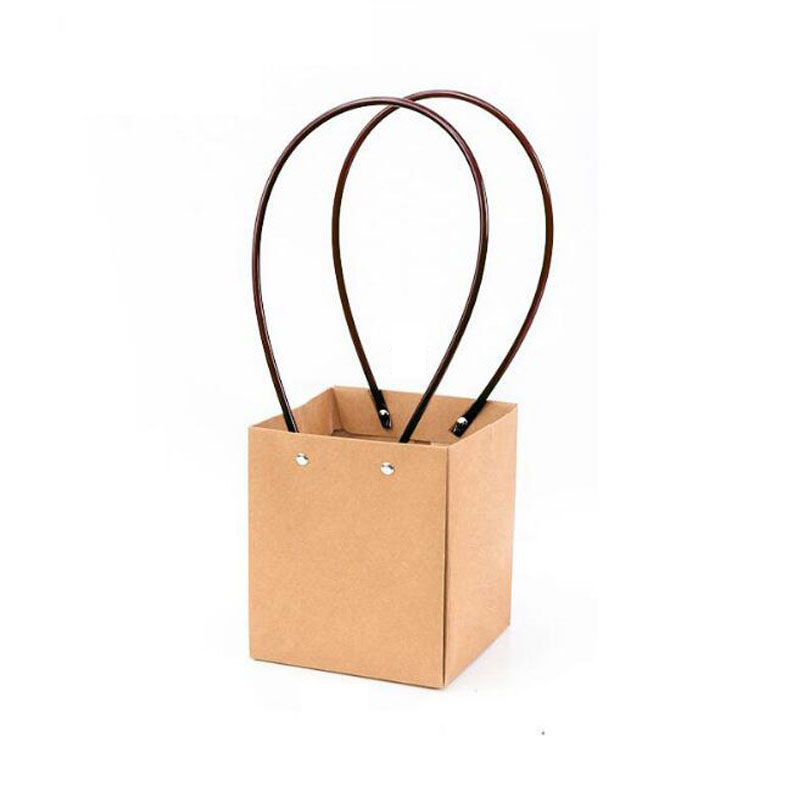 Gift Wrapping Bags With Handle Wedding Birthday Party Favor Gift Kraft Paper Package Bags Food Flower Storage Bag QW9728