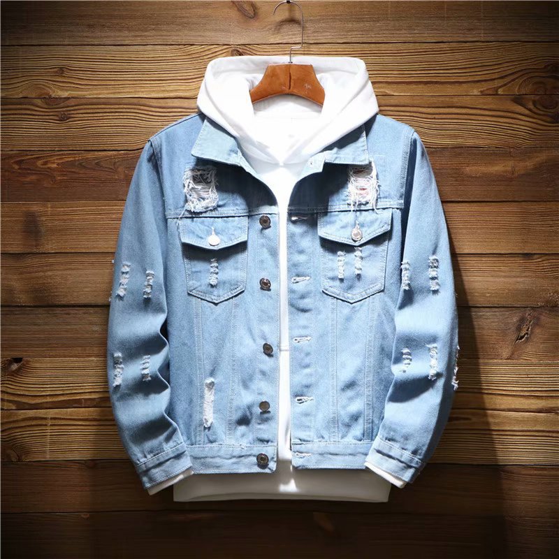 spring autumn 2020 Fashion Casual ripped hole street boys new trend loose brand youth casual denim clothes Korean men' jacket, Sky blue
spring autumn 2020 Fashion Casual ripped hole street boys new trend loose brand youth casual denim clothes Korean men' jacket, Sky blue