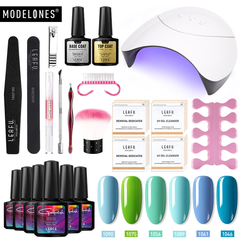 Modelones 20Pcs/Lot Nail Art Tools Manicure Kits Soak Off UV Nail Varnish Kits 36/48W Fast Cure Led Lamp Hybrid Gel Enamel
Modelones 20Pcs/Lot Nail Art Tools Manicure Kits Soak Off UV Nail Varnish Kits 36/48W Fast Cure Led Lamp Hybrid Gel Enamel