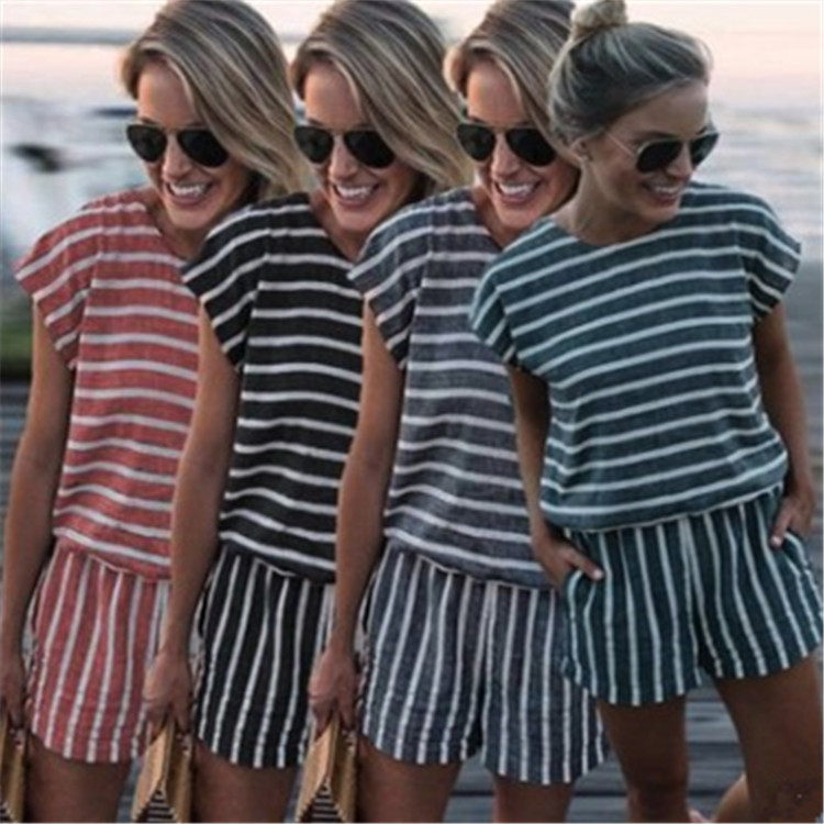 Fashion Striped Woman Sets Summer Short Sleeve Top+ Women Tracksuit 2 Piece Set Women Female Sweatsuit, Red
Fashion Striped Woman Sets Summer Short Sleeve Top+ Women Tracksuit 2 Piece Set Women Female Sweatsuit, Red