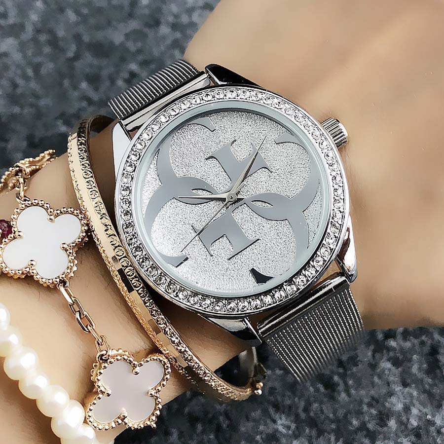 Quartz wrist Watch for Women Girl with crystal style dial metal steel band Watches, Silver black
Quartz wrist Watch for Women Girl with crystal style dial metal steel band Watches, Silver black