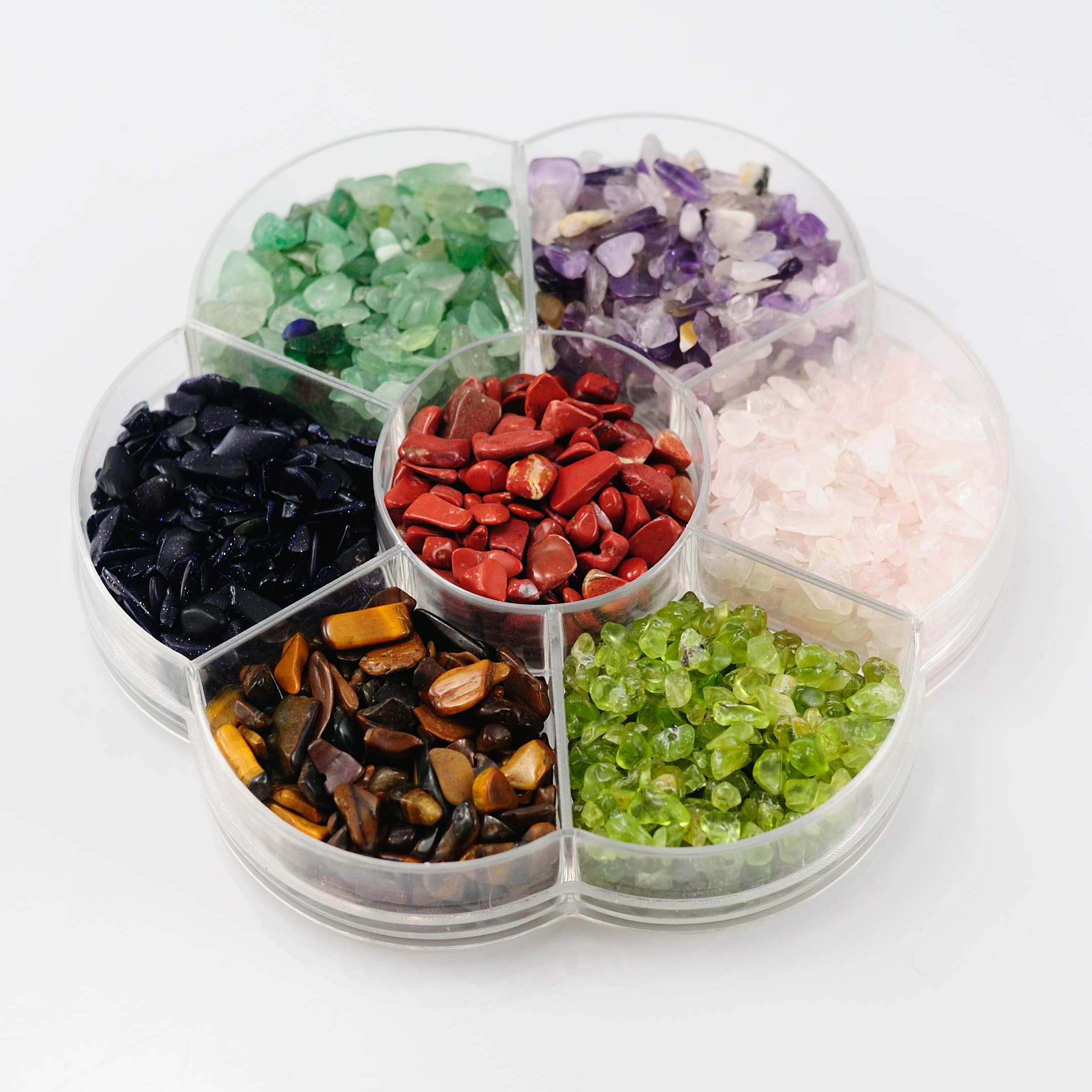 1 box of mixed color stone manicure rhinestone gravel crystal gem steel ball nail decoration DIY (multicolor) plum boxed