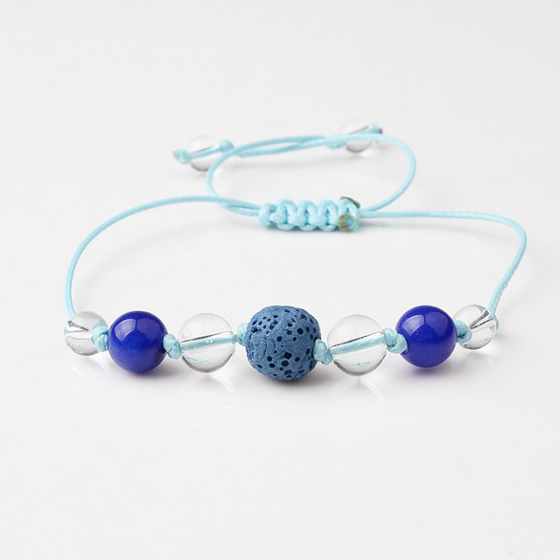 Glass Lava Beads Friendship Bracelet Hand-knitted Beaded Yoga Ladies Essential Oil Aromatherapy Bracelet