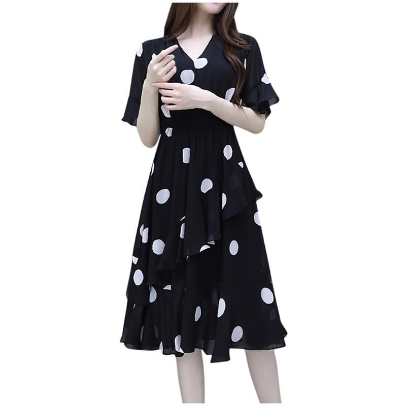 Women Beach Dress Party Fashion Summer Sexy Dresses V-neck Knee Length Short Sleeve Wave Point Dress Vestidos Plus Size#Y2
Women Beach Dress Party Fashion Summer Sexy Dresses V-neck Knee Length Short Sleeve Wave Point Dress Vestidos Plus Size#Y2