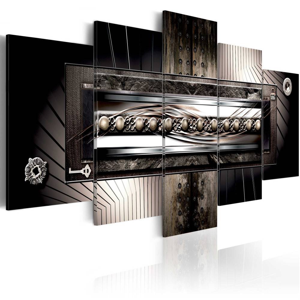 Fashion Wall Art Canvas Painting 5 Pieces Red Yellow Grey Abstract Vintage Wood Grain Modern Home Decoration,No Frame