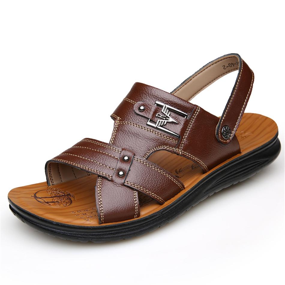 Hot Sale-Wholesale Men's Sandals Leather Leisure Men's Sandal Head Layer Leather Slippers Dropshipping