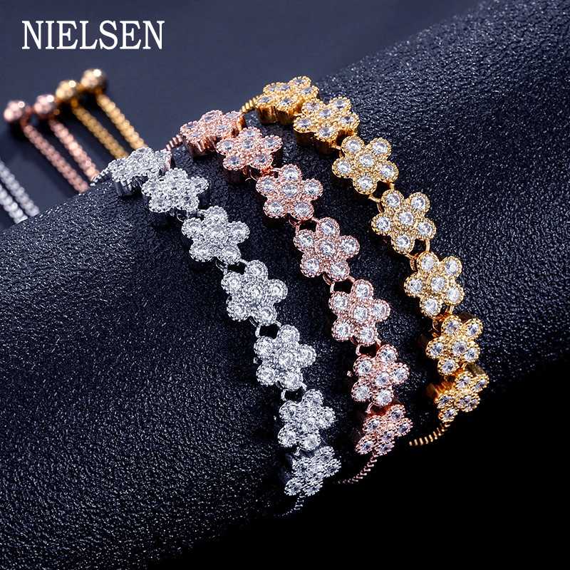 Charm Cubic Zirconia Floral Bracelets with Adjustable Slide Bead Petal Bangle for Women Wedding Party Jewelry Accessories 
Charm Cubic Zirconia Floral Bracelets with Adjustable Slide Bead Petal Bangle for Women Wedding Party Jewelry Accessories