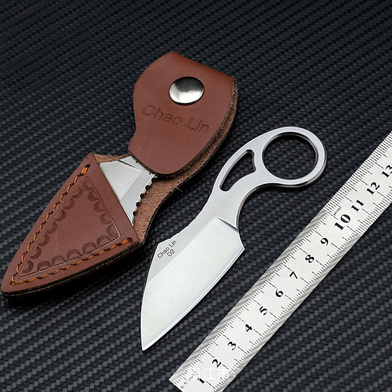 D2 Mini Fixed Blade Finger Ring Knife w/ Leather Sheath Outdoor Camping Hunting Hiking Survival EDC Tool
D2 Mini Fixed Blade Finger Ring Knife w/ Leather Sheath Outdoor Camping Hunting Hiking Survival EDC Tool