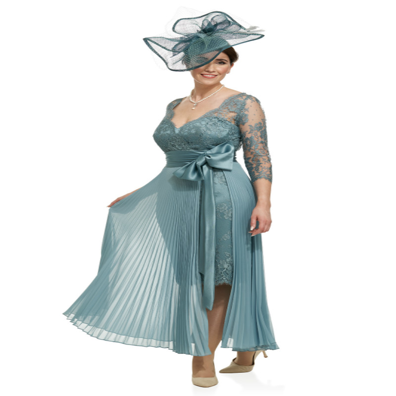 Elegant Short Mother Of The Bride Dresses With Sleeve Sexy V Neck Knee Length Formal Party Gowns Detachable Plus Size Robe De Soiree