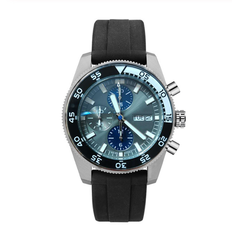 Men's Classic Military Sports Watch with Japanese Quartz Movement & Rubber Strap