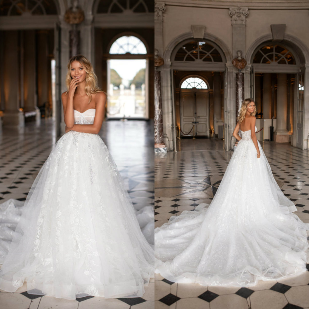 Milla Nova 2021 Wedding Dresses Sweetheart Lace Appliques Beach Bridal Gowns Custom Made Lace-up Back Sweep Train A-Line Wedding Dress, Silver
Milla Nova 2021 Wedding Dresses Sweetheart Lace Appliques Beach Bridal Gowns Custom Made Lace-up Back Sweep Train A-Line Wedding Dress, Silver