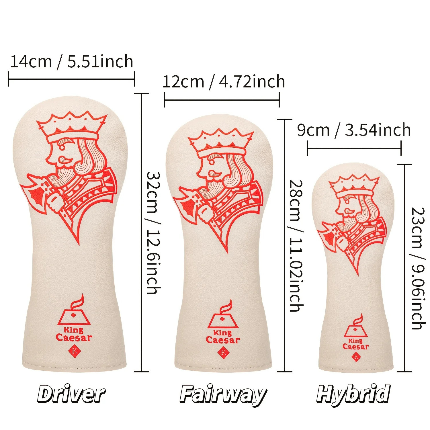 1pc4pcs Golf Club Head Covers Compatible for DriverFairwayHybrid Wood Heads PU Protective Headcovers with Warrior 260902 - view 7