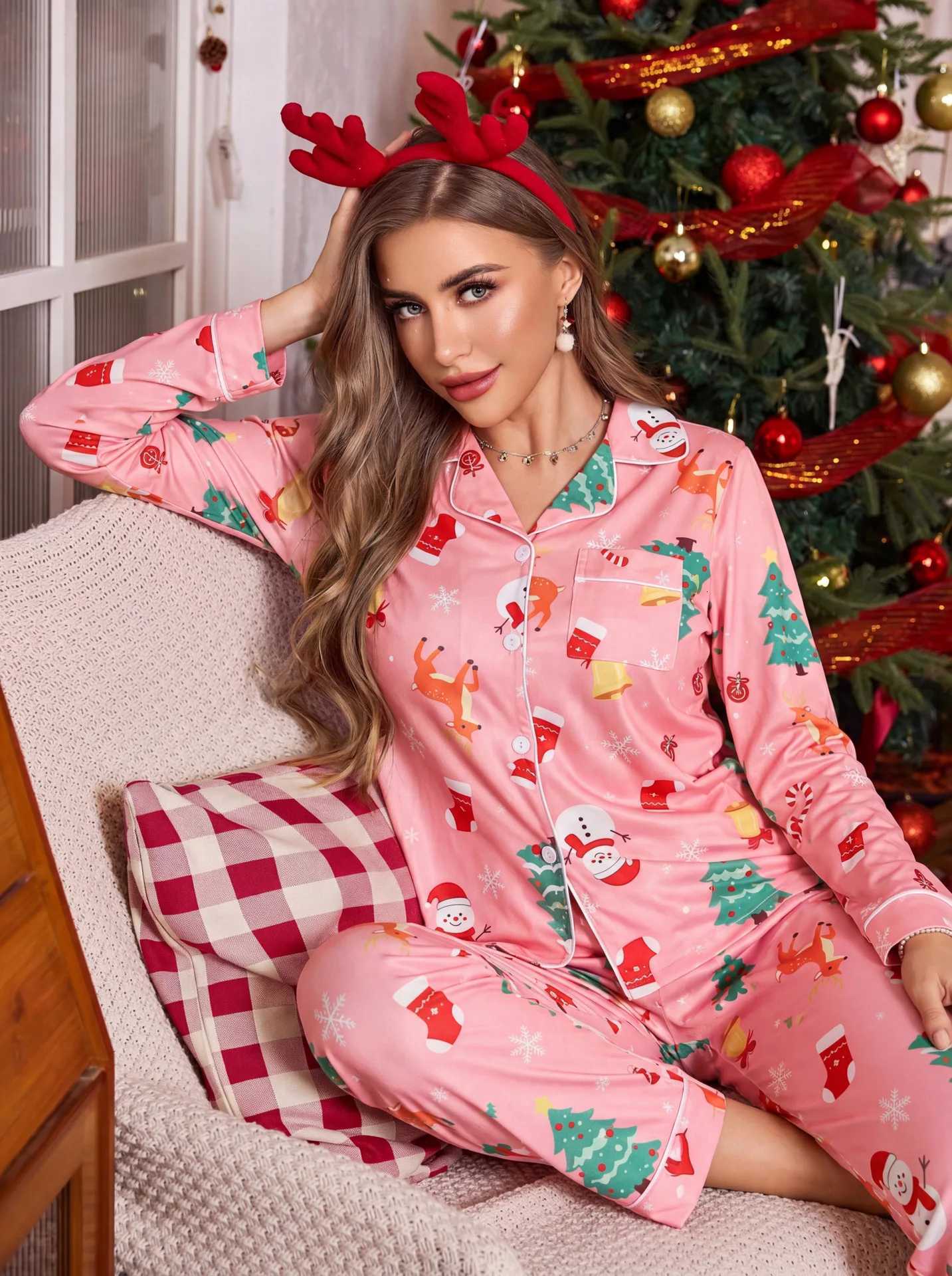 Pajama Set Woman Pyjamas Women Pajamas for Lady Loungewear Sets Woman Christmas 2 Piece Set Night Wear Female Women's NightgownT260831 - view 7