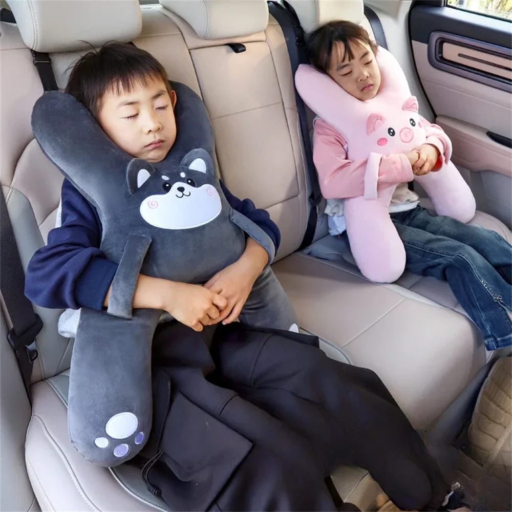 Kids Car Neck Pillow with Seat Belt Safety Sleep Aid Prevent Leaning Head Back Seat Sleeping Comfort During Long Distance Trave260901