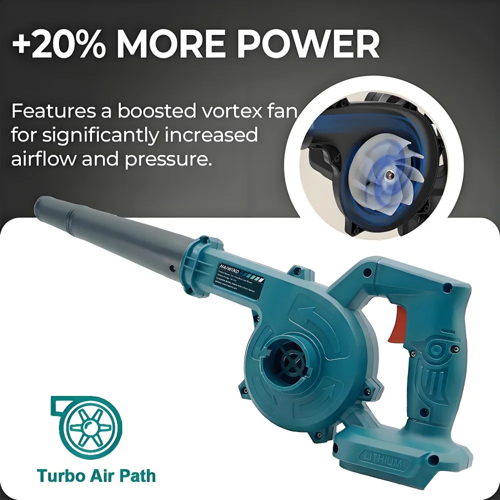 Cordless 2 in 1 Air Blower Vacuum Cleaner Leaf Dust Collector for Car Computer Garden Compatible with Makita 18V21V 260831 - view 5