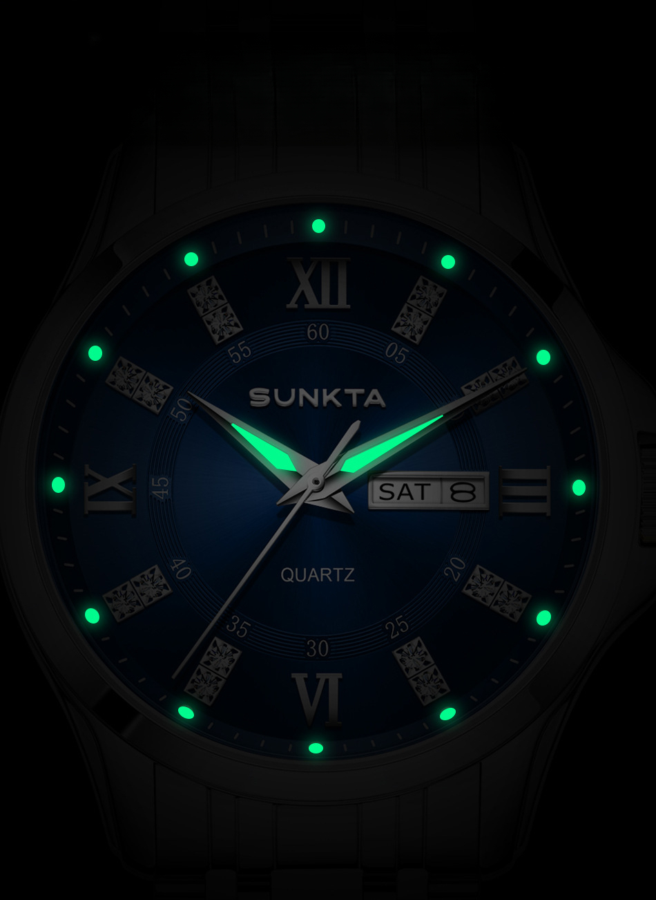 New Fashion Simple Business Quartz Watch For Men, Luminous Waterproof Steel Band Wristwatch - view 7