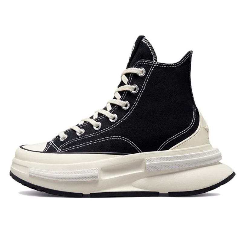 Converse Run Star Legacy Men Women Canvas Sneakers, Black High Top Lace Up Shoes, Cream Chunky Platform Thick Sole Street Style Casual Board Shoes - view 3