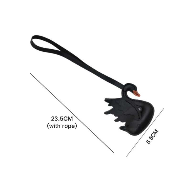 Handmade PU Leather Black And White Swan Couple Keychain Gift Suitable For Bag Charm Accessories Cute Decoration Z260831 - view 7