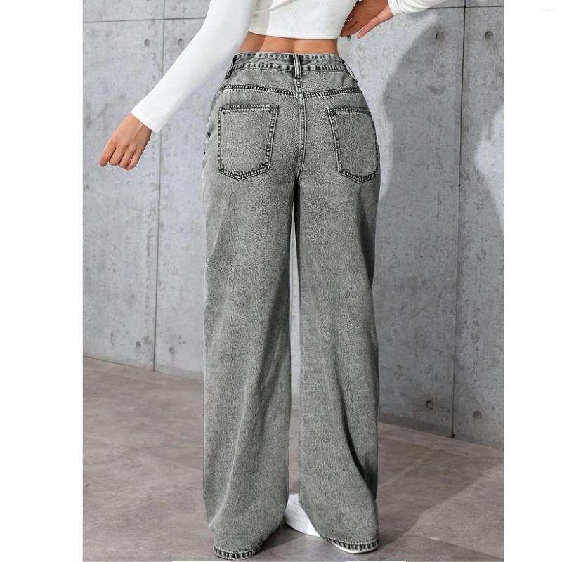 Women' s Jeans Women Gray Rhinestone Fix Denim Elastic S - view 3
