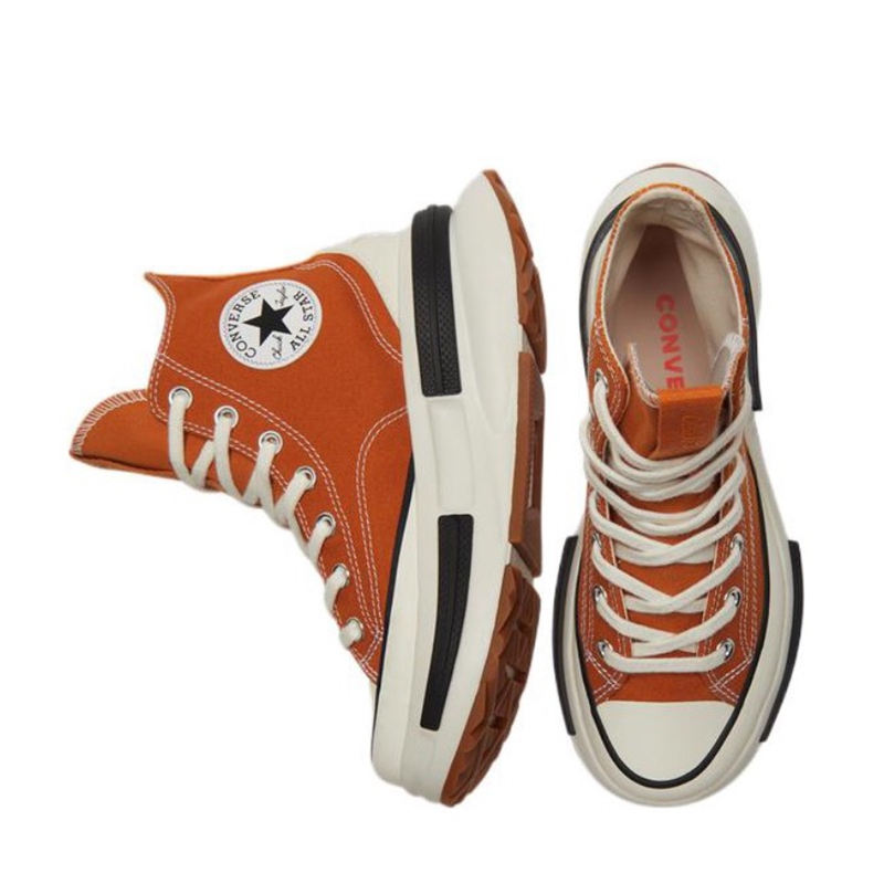 Converse Run Star Legacy Men Women Canvas Sneakers, Caramel Orange High Top Lace Up Shoes, Platform Chunky Thick Sole Street Style Casual Board Shoes - view 5
