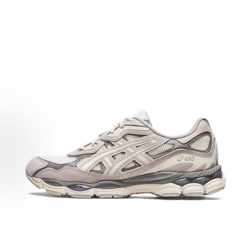 Asics GEL NYC urbancore Cowhide Fabric Synthetic Leather Round Toe Lace Up Sports Low Top Lifestyle Casual Sneakers For Men Beige Grey - view 9