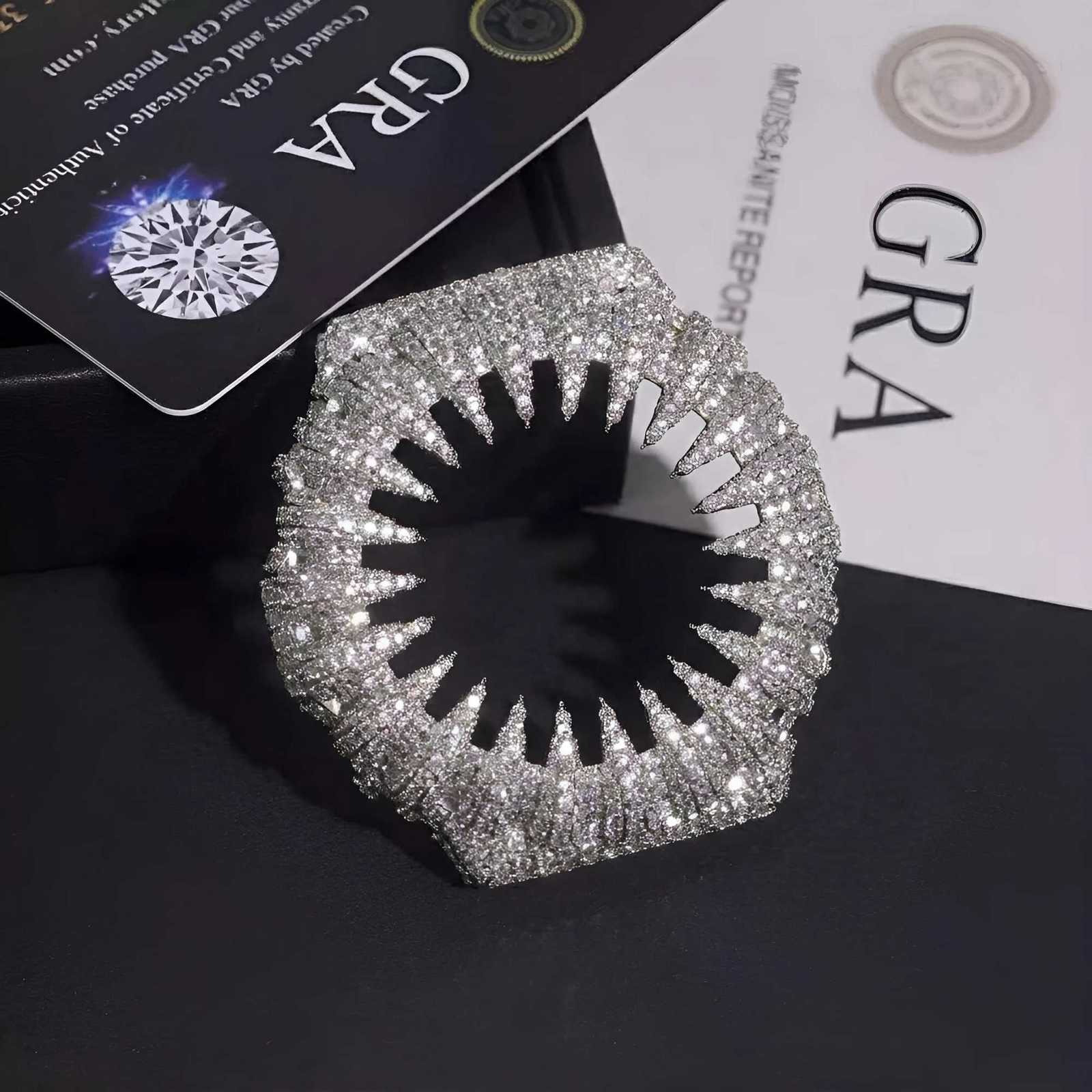 Out KING THE BLING BaRBed Wire Spiked Moissanite Mod Bezel Replacement Case Compatible with GA2100 HipHop AccESSory D260828 - view 4