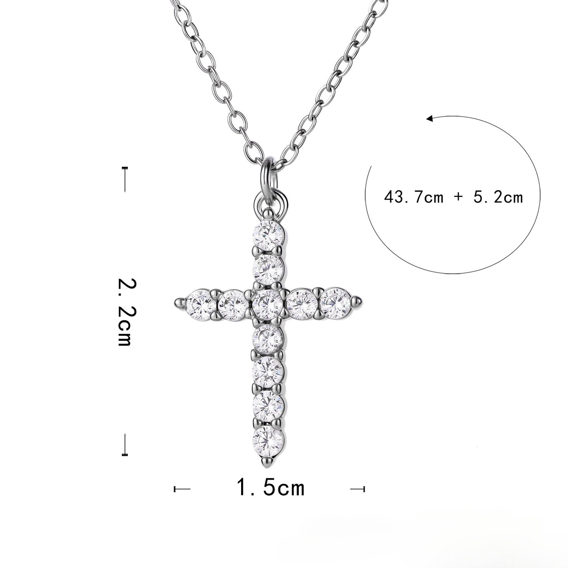 Rotatable Crown Cross Moissanite Pendant Necklace Hip Hop Punk Style Silver Gold Color Chain Jewelry For Women Men Party Gift - view 6