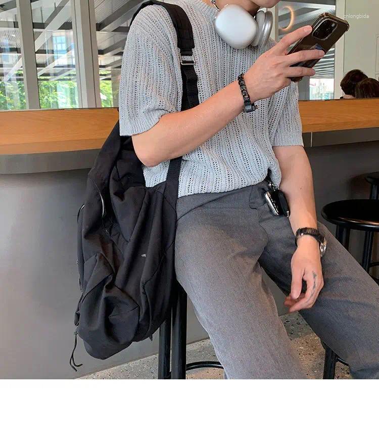 Men' s Polos Niche Handsome Design Sense Fake Two Short - view 7