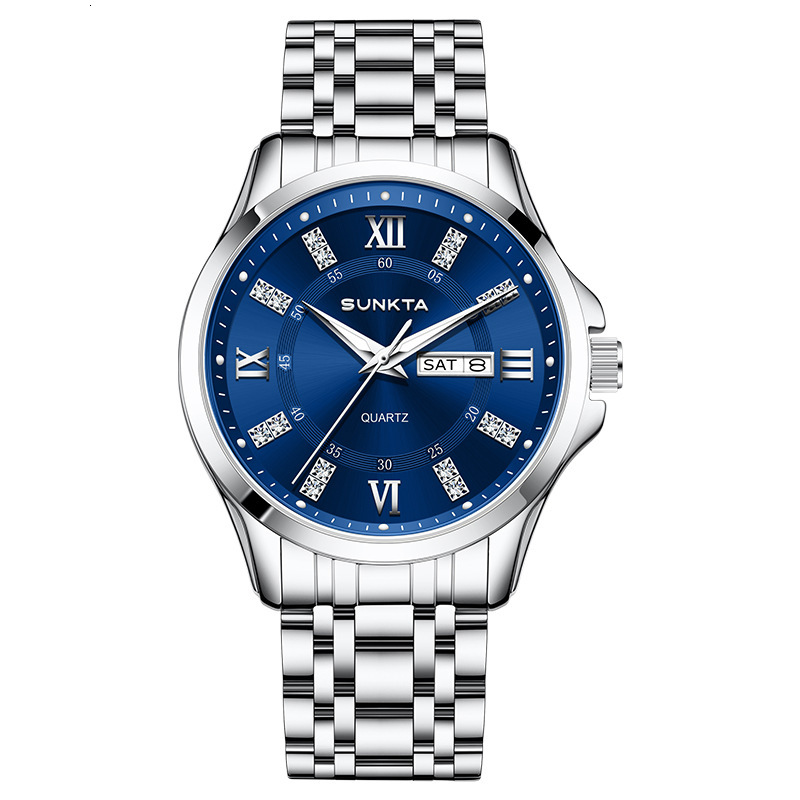New Fashion Simple Business Quartz Watch For Men, Luminous Waterproof Steel Band Wristwatch - view 8