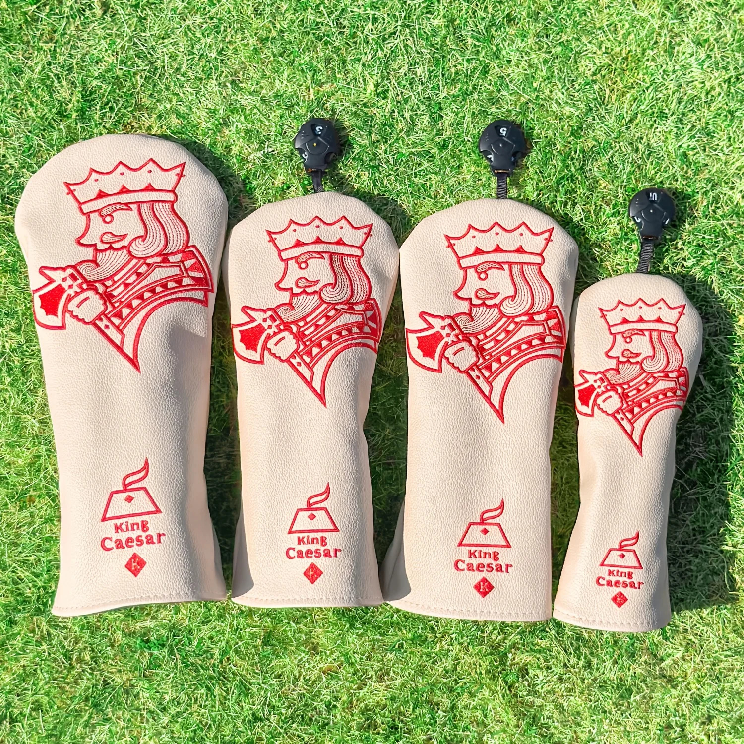 1pc4pcs Golf Club Head Covers Compatible for DriverFairwayHybrid Wood Heads PU Protective Headcovers with Warrior 260902 - view 3