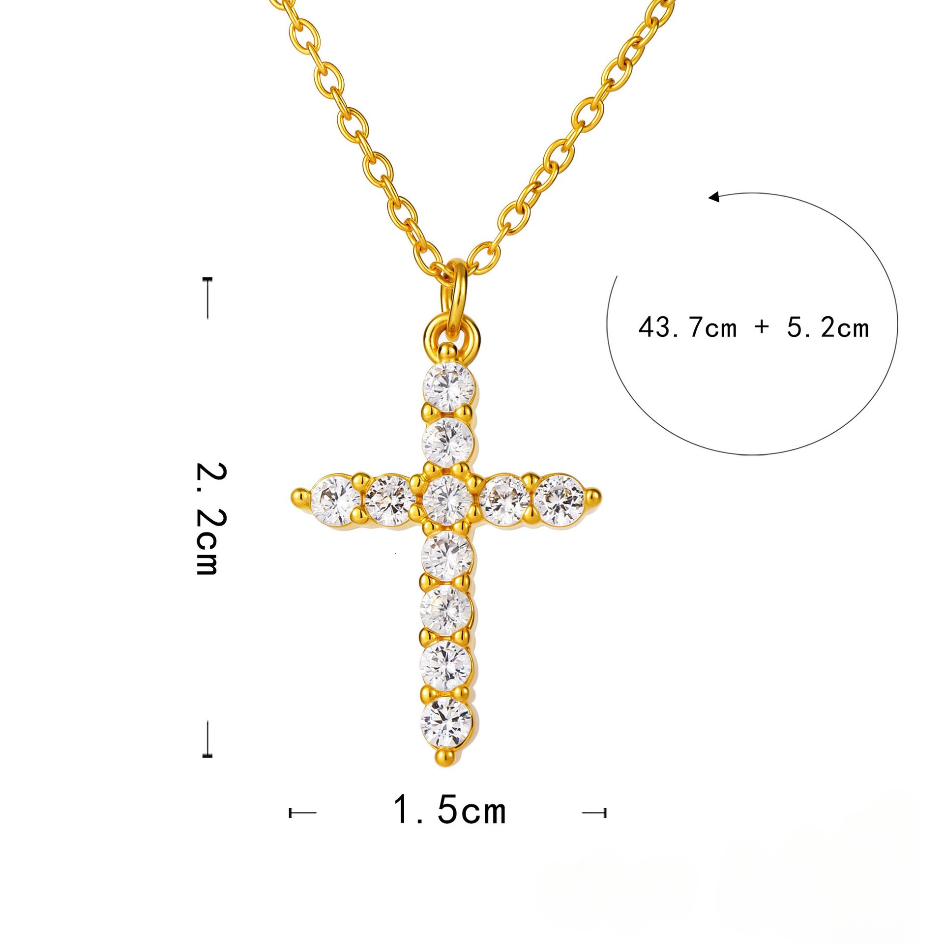 Rotatable Crown Cross Moissanite Pendant Necklace Hip Hop Punk Style Silver Gold Color Chain Jewelry For Women Men Party Gift - view 7